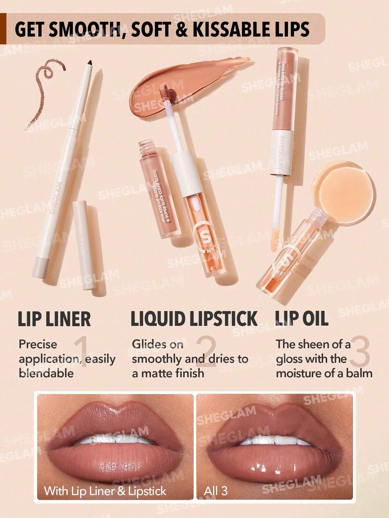 SHEGLAM Soft 90's Glam Lip Liner & Lip Duo