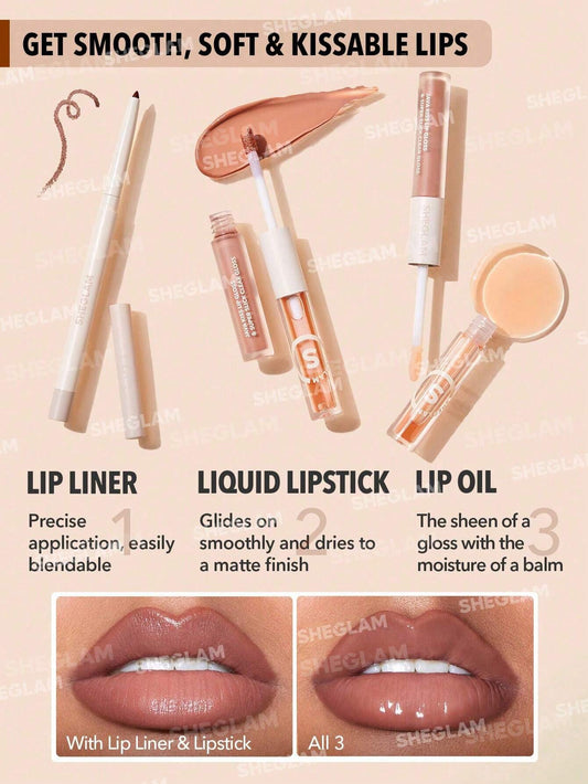 SHEGLAM Soft 90's Glam Lip Liner & Lip Duo