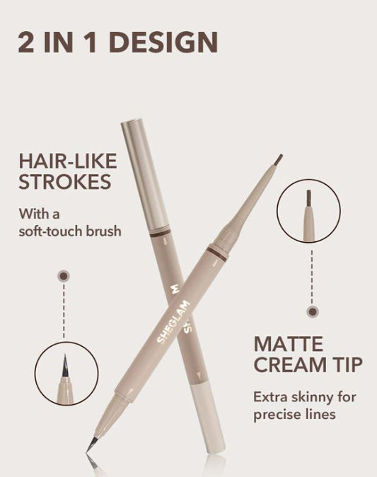 SHEGLAM LáPiz Para Cejas 2 En 1 Brows On Demand