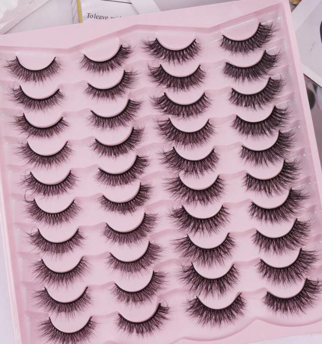 20 Pares Pestañas Postizas Naturales Mixtas