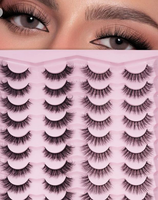 20 Pares Pestañas Postizas Naturales Mixtas