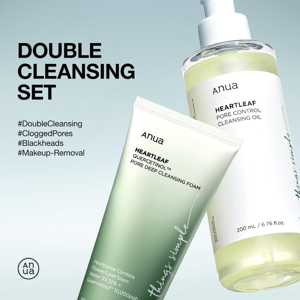 ANUA Heartleaf Pore Control Cleansing Oil + Foam DUO