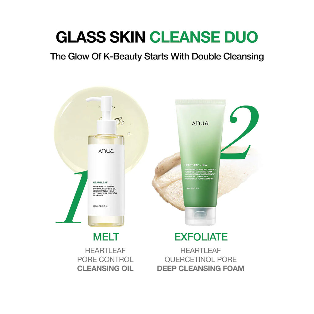 ANUA Heartleaf Pore Control Cleansing Oil + Foam DUO