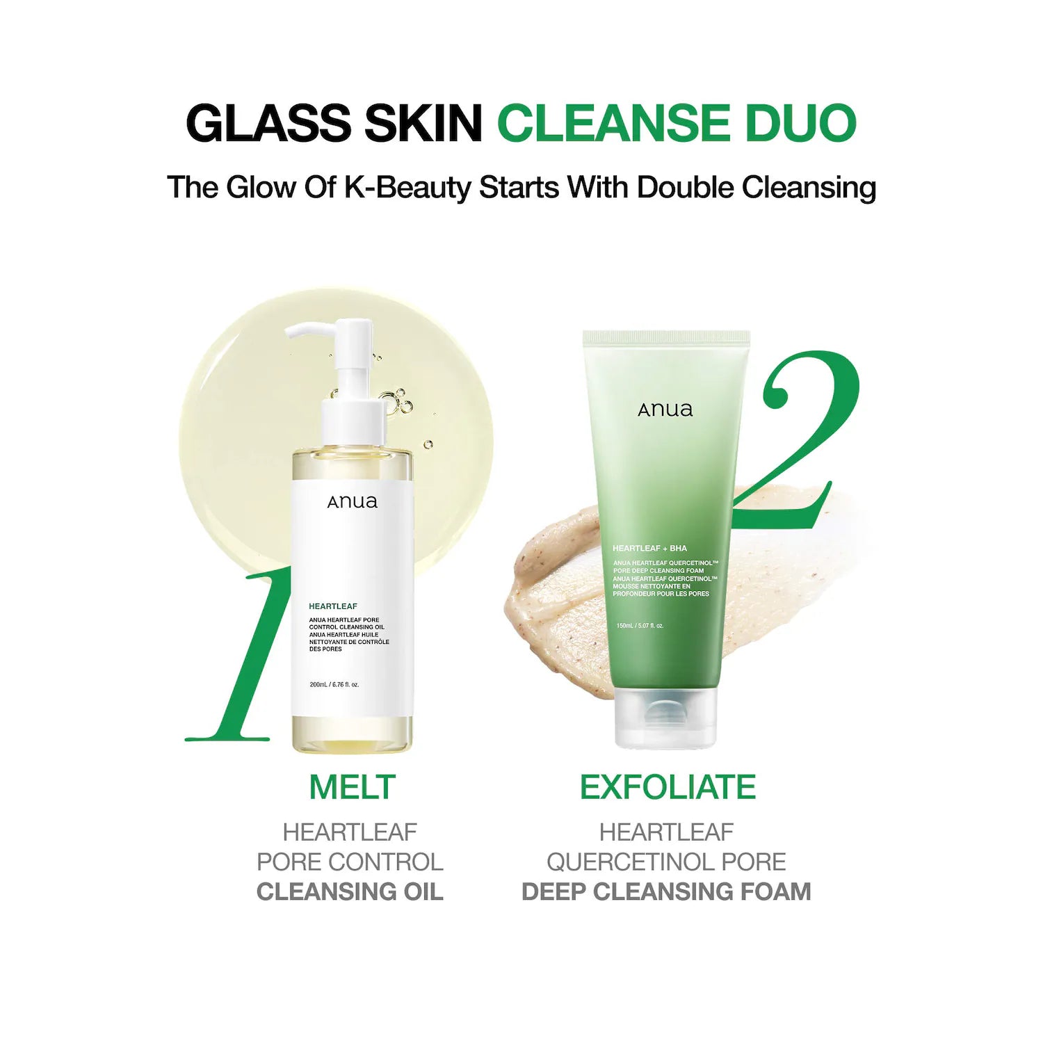 ANUA Heartleaf Pore Control Cleansing Oil + Foam DUO