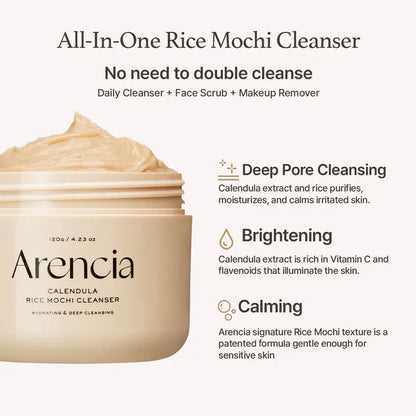 ARENCIA Calendula Rice Mochi Cleanser 120g