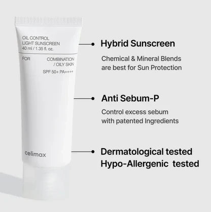 CELIMAX The Derma Oil Control Light Sunscreen SPF50+ PA++++