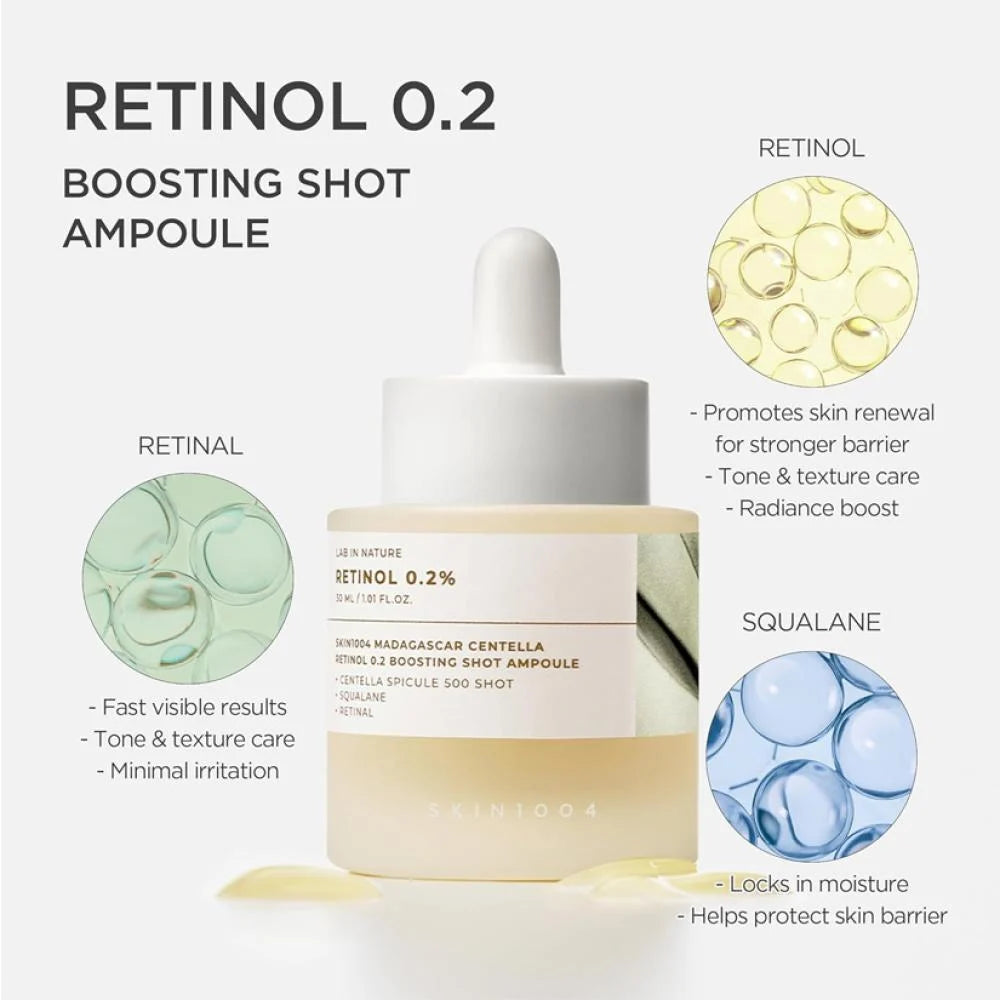 SKIN1004 Madagascar Centella Retinol 0.2% Boosting Shot Ampoule