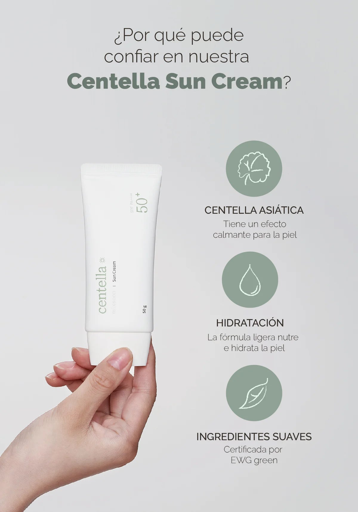 MIXSOON Centella Asiatica Sun Cream SPF50+ PA++++